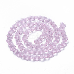 透明ガラスビーズ  多面カット  蝶  パールピンク  8x10x6mm  穴：1mm&nbsp;GLAA-Q066-10mm-B17