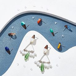 12 Pairs 12 Colors Transparent & Opaque Resin & Walnut Wood Stud Earring&nbsp;RESI-FH0001-42