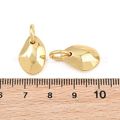 真鍮チャーム  不規則な楕円形のチャーム  ラックめっき  長持ちメッキ  鉛フリー＆カドミウムフリー  18KGP本金メッキ  16.5x11x5.5mm  穴：5mm&nbsp;KK-CBABBCE-06G