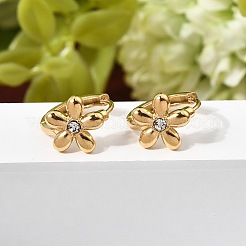 Valentine's Day 304 Stainless Steel Rhinestone Hoop Earrings&nbsp;EJEW-P344-04G