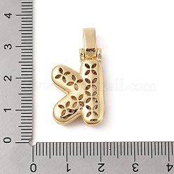 真鍮製マイクロパヴェキュービックジルコニアペンダント  18KGP本金メッキ  文字k  23.5x16x6mm  穴：5x3mm&nbsp;ZIRC-P121-01G-K
