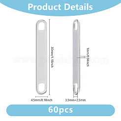 304ステンレススチールリンク/コネクター60個  オーバル  ステンレス鋼色  30x4.5x1mm  穴：3.5x2.5mm&nbsp;STAS-DC0016-38