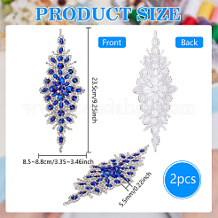 Flower Polyester & Rhinestone Embroider Thread Iron on/Sew On Patches&nbsp;AJEW-WH0596-454