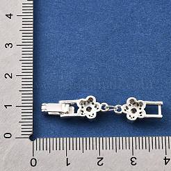 Brass Micro Pave Clear Cubic Zirconia Fold Over Clasps&nbsp;KK-R222-06S