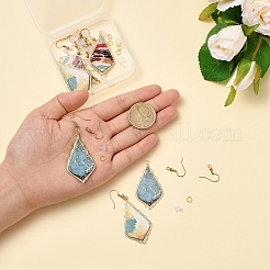 DIYイヤリング作成キット  木製ペンダントアクセサリーを含む  真鍮のピアスフック  プラスチック製ピアスキャッチ  鉄のイヤリングのパーツ  ミックスカラー  48x27mm&nbsp;DIY-CJ0001-57