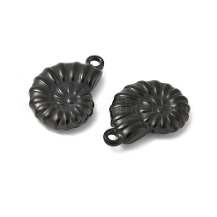 イオンプレーティング（IP）304ステンレスペンダント  シェル形状  ブラック  21x15x4~4.1mm  穴：2mm&nbsp;STAS-I105-42B