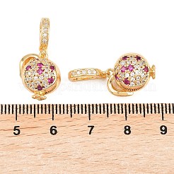 真鍮製マイクロパヴェキュービックジルコニア折りたたみ式クラスプ  ラウンド  18KGP本金メッキ  23mm&nbsp;KK-H538-01G