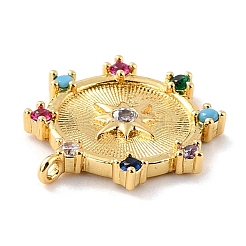 Eco-Friendly Brass Micro Pave Colorful Cubic Zirconia Pendants&nbsp;ZIRC-C027-06G-02-RS