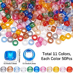 550Pcs 11 Colors Transparent Acrylic European Beads&nbsp;OACR-SP0002-22