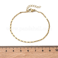 女性用304ステンレススチールリンクチェーンブレスレット  フラットラウンド  イオンプレーティング（ip）  長持ちメッキ  ゴールドカラー  6.69インチ（17cm）&nbsp;BJEW-D466-05G