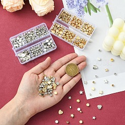 CCBプラスチックビーズ  混合図形  プラチナ  3~9x4~9.5x3~5mm  穴：1.2~1.6mm  265個/セット&nbsp;CCB-YW0001-40