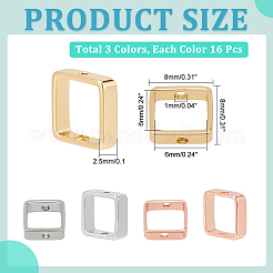48Pcs 3 Colors Brass Bead Frame&nbsp;KK-NB0003-43