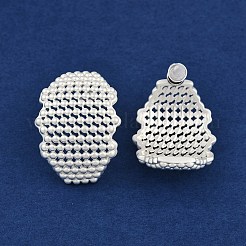 中空キャンバー真鍮スタッドピアス  925銀メッキ  29x23mm&nbsp;EJEW-Q391-21S-03
