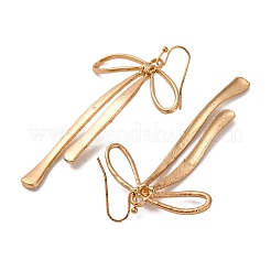 女性用合金蝶結びダングルイヤリング  ゴールドカラー  68x38mm&nbsp;EJEW-U028-06G