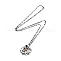 Skull Rhinestone Pendant Necklaces with Rolo Chains&nbsp;NJEW-F309-09