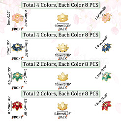 96 個 12 スタイル合金エナメルビーズキャップ  花  ミックスカラー  9.5~10x8.5~9x2.5~3mm  穴：1.2~1.4mm  8個/スタイル&nbsp;ENAM-PH0002-19