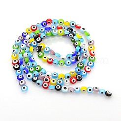 Handmade Evil Eye Lampwork Bead Strands&nbsp;LAMP-J029-6mm-M