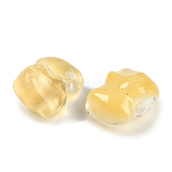スプレープリントガラスビーズ  象  ライトカーキ  11x14x9.5mm  穴：1.2mm&nbsp;GLAA-Z007-04E