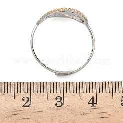 304ステンレススチールカフオープンリング  イオンプレーティング（ip）  ゴールデン·ステンレス鋼色  ツリー  調整可能  17mm&nbsp;RJEW-Z121-02GP-08