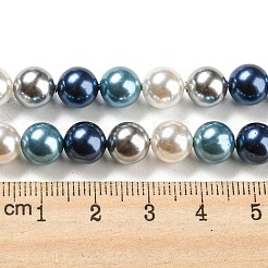 電気めっきシェルパールビーズ連売り  染め  ラウンド  ライトシーグリーン  8mm  穴：0.8mm  約52個/連  15.94インチ（40.5cm）&nbsp;X-SHEL-F008-03B-07