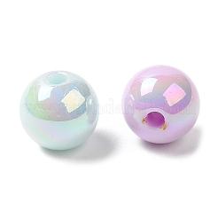 UVメッキレインボー虹色アクリルビーズ  暗闇で光る  ラウンド  ミックスカラー  8mm  穴：1.5mm&nbsp;PACR-K003-02A