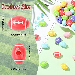 30Pcs 6 Colors Opaque Acrylic European Beads&nbsp;SACR-YW0002-10