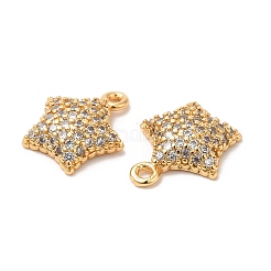 Plating Brass Micro Pave Cubic Zirconia Pendants&nbsp;KK-B074-45G