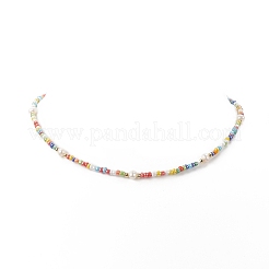 Natural Pearl & Glass Beaded Necklace for Women&nbsp;X-NJEW-JN04241