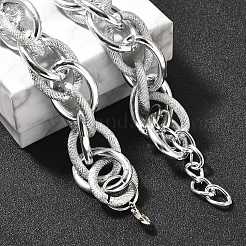 Punk Hiphop Styles Alloy Rope Chain Necklaces for Men&nbsp;NJEW-K391-01P