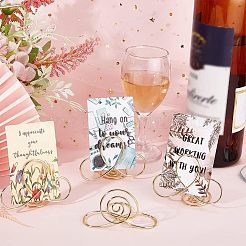 アイアンスパイラルプレイスカードホルダー  メモホルダー  レストラン用  結婚式  オフィス  無限大  ゴールドカラー  76x43x52mm&nbsp;AJEW-WH0318-04G