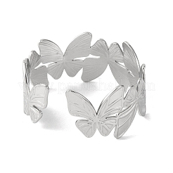 女性用バタフライ 304 ステンレススチール バングル  ステンレス鋼色  内径：2-1/8x1-7/8インチ（5.3x4.8cm）&nbsp;BJEW-B104-05P