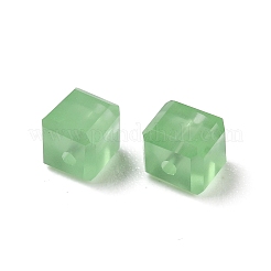 K9ガラス模造オーストリアクリスタルビーズ  多面カット  suqare  薄緑  4x4x4mm  穴：0.9mm&nbsp;GLAA-H024-16A-16