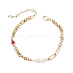 3Pcs 304 Stainless Steel Rolo & Paperclip Chain Bracelets&nbsp;BJEW-JB12689