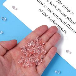 透明なアクリルビーズ  オーバル  ピンク  9.5x6mm  穴：1.5mm  約2000個/500g&nbsp;MACR-S373-134-T04