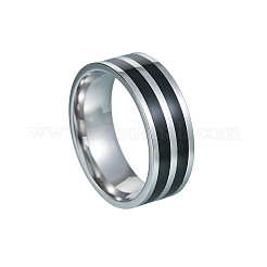 男性用ステンレススチールエナメル指輪201個  ステンレス鋼色  8mm  usサイズ7（17.3mm）&nbsp;FS-WGADAB4-10
