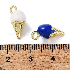 ラックメッキ合金エナメルチャーム  ゴールドカラー  アイスクリームチャーム  ミックスカラー  14.5x7mm  穴：1.8mm&nbsp;X-PALLOY-Q458-11G