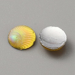 オペーク樹脂カボション  模造シェル  ABカラー  半円/ドーム  ゴールド  9.5x3.5mm&nbsp;CRES-WH0010-044I
