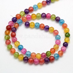 Synthetic Crackle Quartz Round Bead Strands&nbsp;G-L155-6mm-02