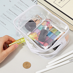 透明プラスチック製化粧品ジッパーバッグ3個  多機能メイクアップ収納バッグ  長方形  透明  17.3x12x5.8cm&nbsp;ABAG-CP0001-10