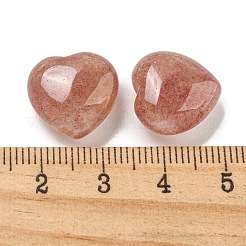 天然イチゴクオーツビーズ  片穴  ハート  15.5x15.5x8mm  穴：1mm&nbsp;G-P531-A27-01