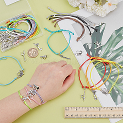 DIY Cheerleading Series Alloy Pendants & Waxed Polyester Braided Bracelet Makings Kits&nbsp;DIY-WR0004-48