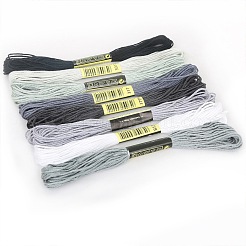 1本撚りコットン刺繍糸 6袋  クロスステッチ糸  DIY縫製用  グレー  1.2mm  約8.20ヤード（7.5m）/かせ  8色  1 かせ/色  8 かせ/バッグ&nbsp;DIY-DJ0005-19