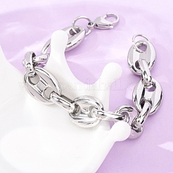 304 Stainless Steel Coffee Bean Link Chain Bracelets for Women Men&nbsp;LS-BJEW-F529-10B-P