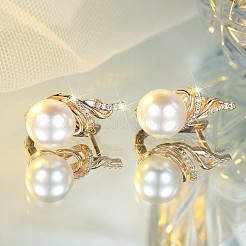 Brass Crystal Rhinestone Hoop Earrings&nbsp;FS-WG0005E-01