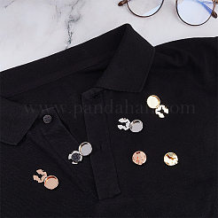 6 Pairs 3 Colors Brass Cufflink Settings&nbsp;FIND-FH0010-31