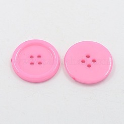 アクリル縫い付け用ボタン  衣装デザインのためのプラスチック製のシャツのボタン  4穴  染め  フラットラウンド  ピンク  25x3mm  穴：2mm&nbsp;BUTT-E076-D-09
