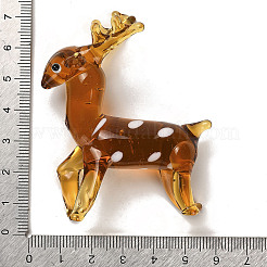 手作りのランプワーク 3d 動物の装飾品  ホームオフィスのデスクトップ装飾用  鹿  54x27x66mm&nbsp;LAMP-H064-01F