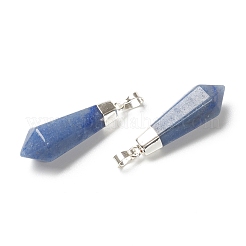 Dyed & Heated Natural Blue Aventurine Pointed Pendants&nbsp;G-P445-E05