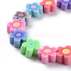Handmade Flower Polymer Clay Beads Strands&nbsp;CLAY-M003-07H