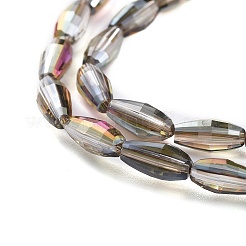 電気メッキガラスビーズ連売り  半分メッキ  ライス  パープル  8.5x4mm  穴：1mm  約72個/連  24.57''（62.4センチメートル）&nbsp;EGLA-H100-HP01